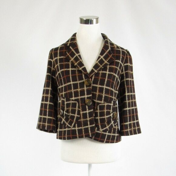 Alex Gaines dark brown beige jacket 6 - Picture 1 of 8